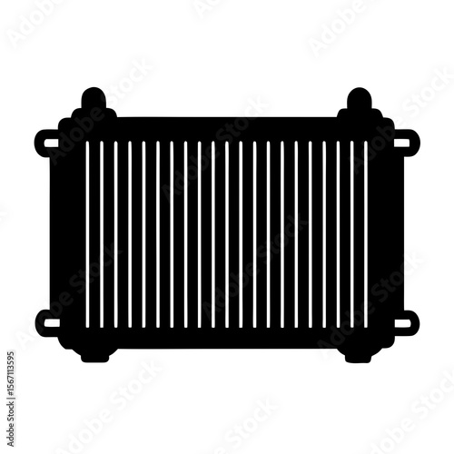  A silhouette of a radiator on white background 
