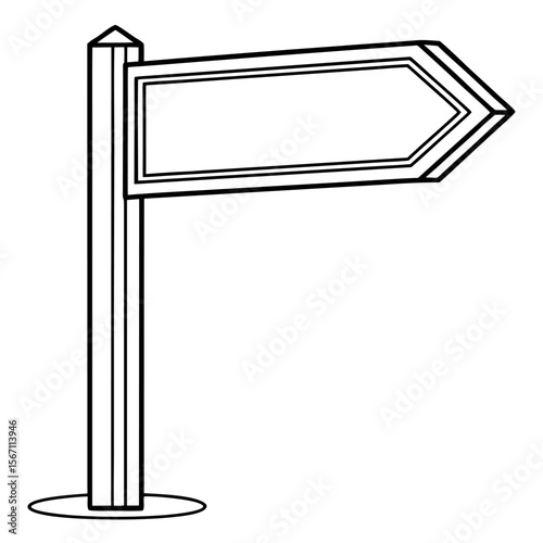 Directional signpost with blank arrow empty