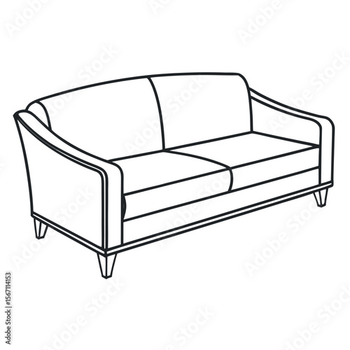 Elegant sofa with curved arms couch furniture