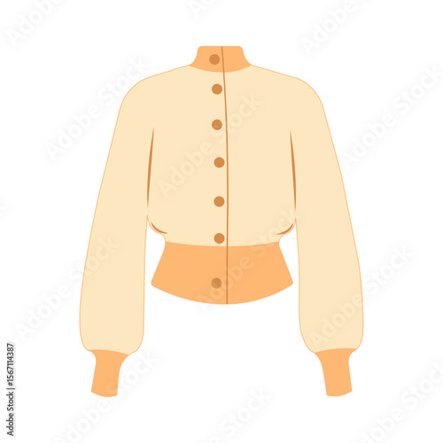 Fall themed sweater vector illustration - light yellow jumper in flat design. Hand drawn autumn art for creative projects