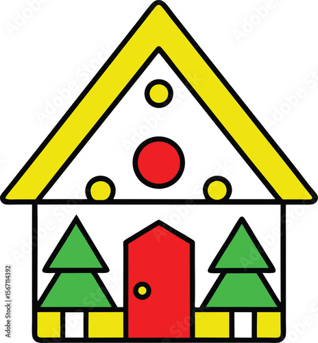 vector outline christmas village logo icon with wh (1).eps