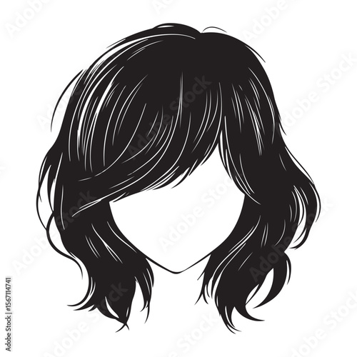 Hairstyle Back Icons silhouette, Fashion hair style 