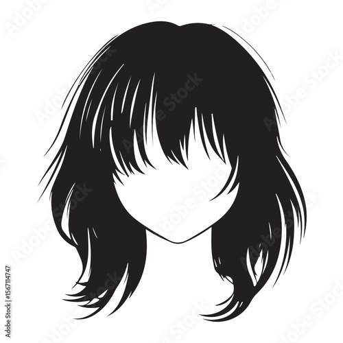 Hairstyle Back Icons silhouette, Fashion hair style 