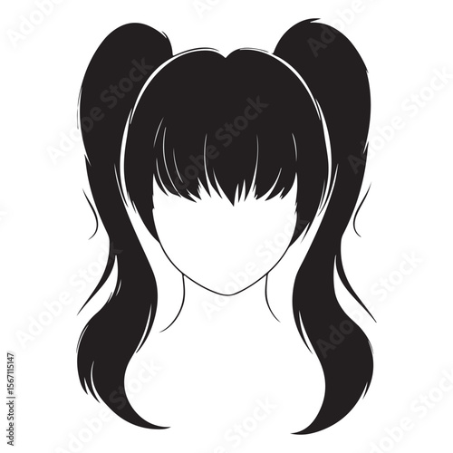 Hairstyle Back Icons silhouette, Fashion hair style 