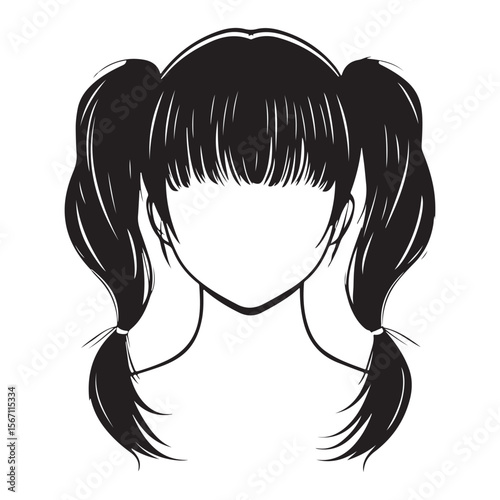 Hairstyle Back Icons silhouette, Fashion hair style 