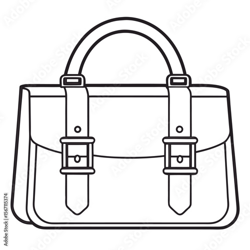 Satchel bag with buckle straps briefcase messenger bag