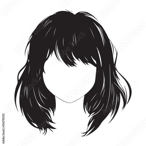 Hairstyle Back Icons silhouette, Fashion hair style 
