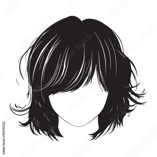 Hairstyle Back Icons silhouette, Fashion hair style 