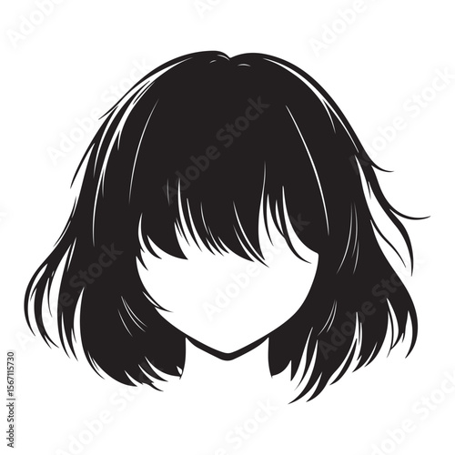 Hairstyle Back Icons silhouette, Fashion hair style 