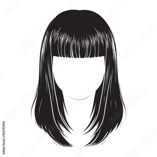 Hairstyle Back Icons silhouette, Fashion hair style 