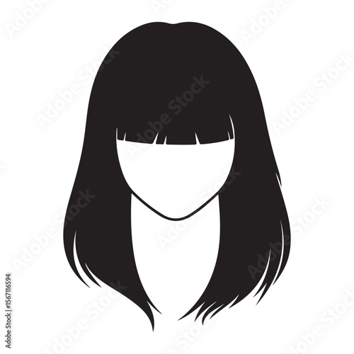 Hairstyle Back Icons silhouette, Fashion hair style 