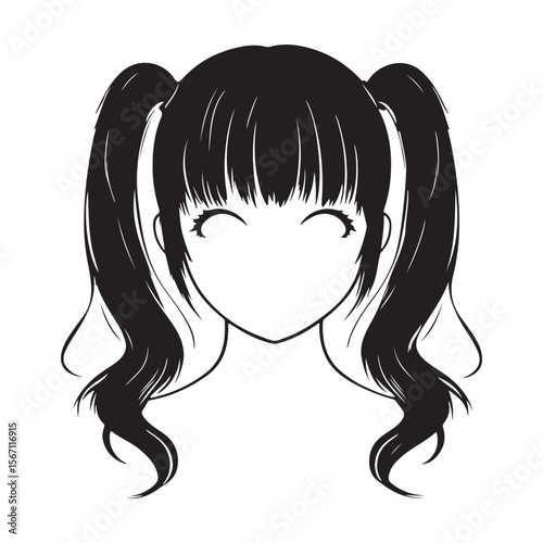 Hairstyle Back Icons silhouette, Fashion hair style 