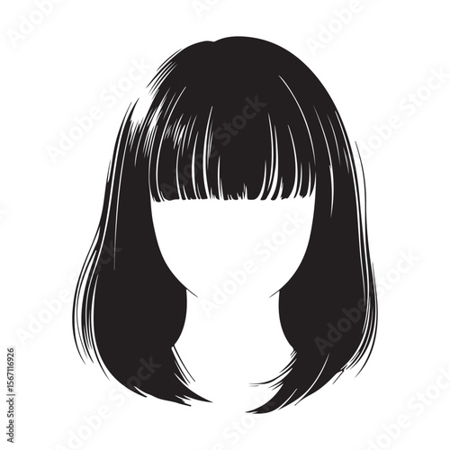 Hairstyle Back Icons silhouette, Fashion hair style 