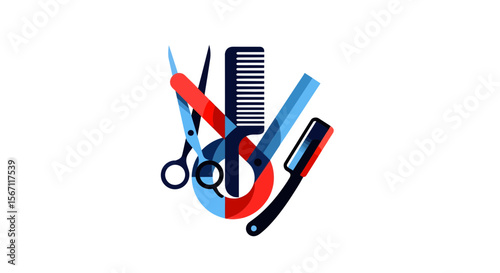 A sharp barber's tools, including a comb, hair clipper, and scissors, are essential beauty equipment for precise hair cutting and styling