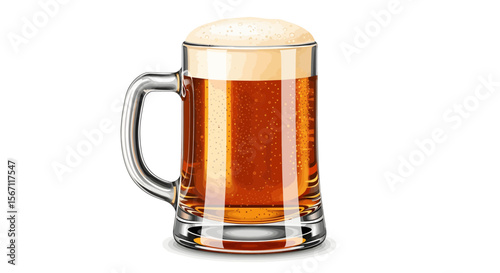 Refreshing Beer in a Glass Mug A Crisp and Cold Beverage for Relaxation