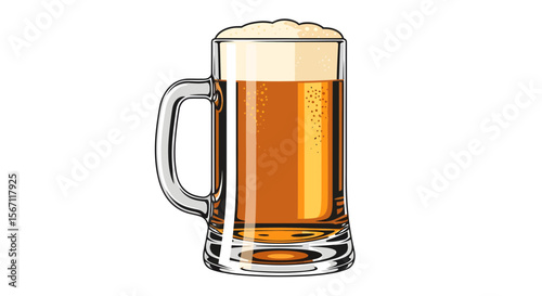 Refreshing Beer Mug A Crisp and Frothy Pint of Golden Lager