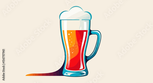 Refreshing Amber Ale A Crisp and Aromatic Beer Illustration