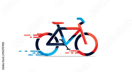 Fast Bicycle Ride Dynamic Illustration of a Bicycle in Motion, Perfect for Sports, Transportation, and Lifestyle Designs