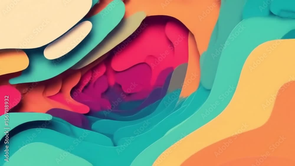 Abstract Colorful Papercut Animation
