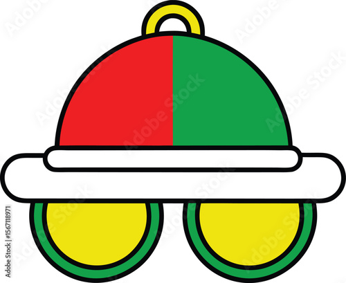vector outline sleigh bells logo icon with white b (1).eps