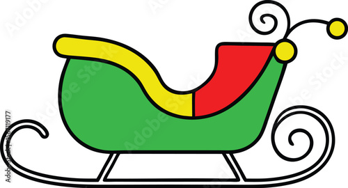 vector outline sleigh ride scene logo icon with wh (1).eps