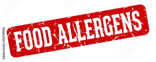 food allergens rectangular sign. food allergens stamp
