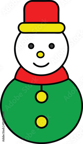 vector outline snowman logo icon with white backgr.eps