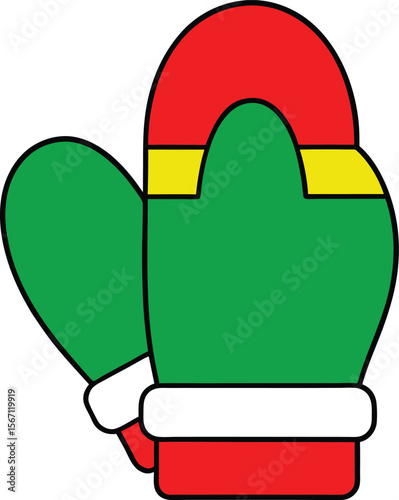 vector outline winter mittens logo icon with white (1).eps