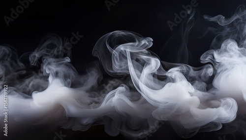 white smoke and misty vapor cloud on dark background with soft texture and fog effect