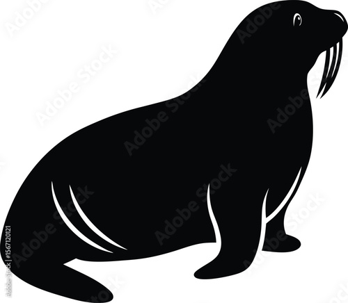 walrus icon silhouette on white background (3).eps