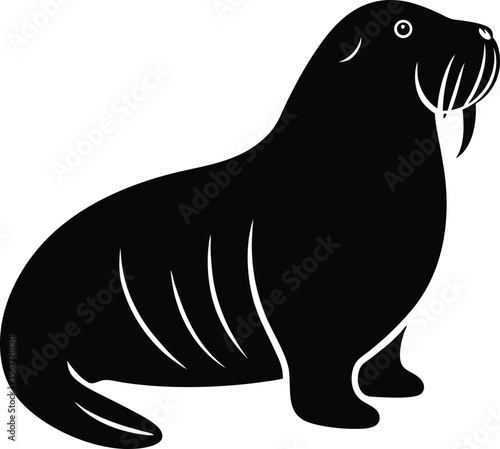 walrus icon silhouette on white background.eps