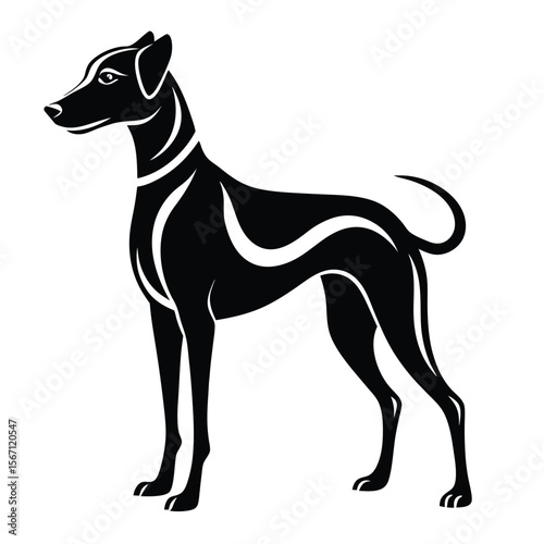 Elegant Silhouette of a Standing Dog with Graceful Lines A Striking Visual Representation of Canine Beauty and Poise