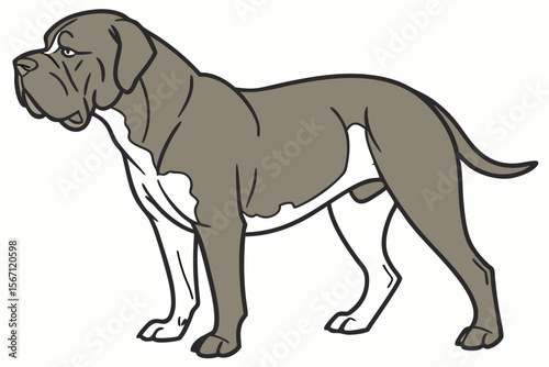 Majestic Mastiff Standing Tall A Portrait of Canine Grace and Power A Gentle Giant with a Stoic Presence