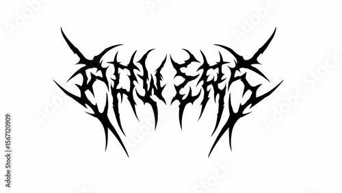 Powers typography vector with sharp, chaotic black metal style. perfect for band logos, streetwear, stickers