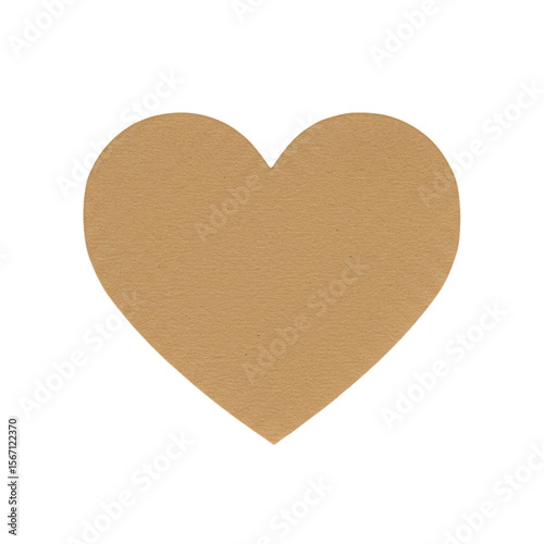 Tan heart shape cutout, craft supply, valentine's day decoration, love symbol, diy project png, isolated on transparent background