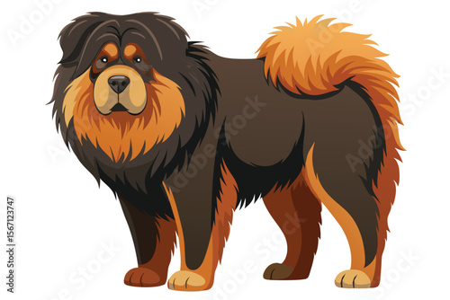 Majestic Tibetan Mastiff with Thick Fur A Symbol of Power and Loyalty in Canine Companions the Perfect Watchdog
