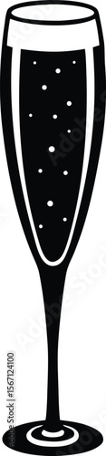 champagne flute on white background.eps