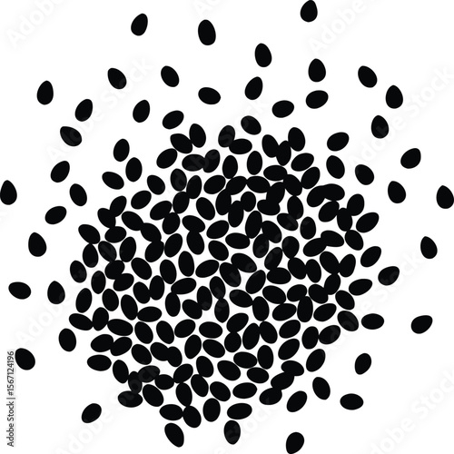 chia seed on white background.eps