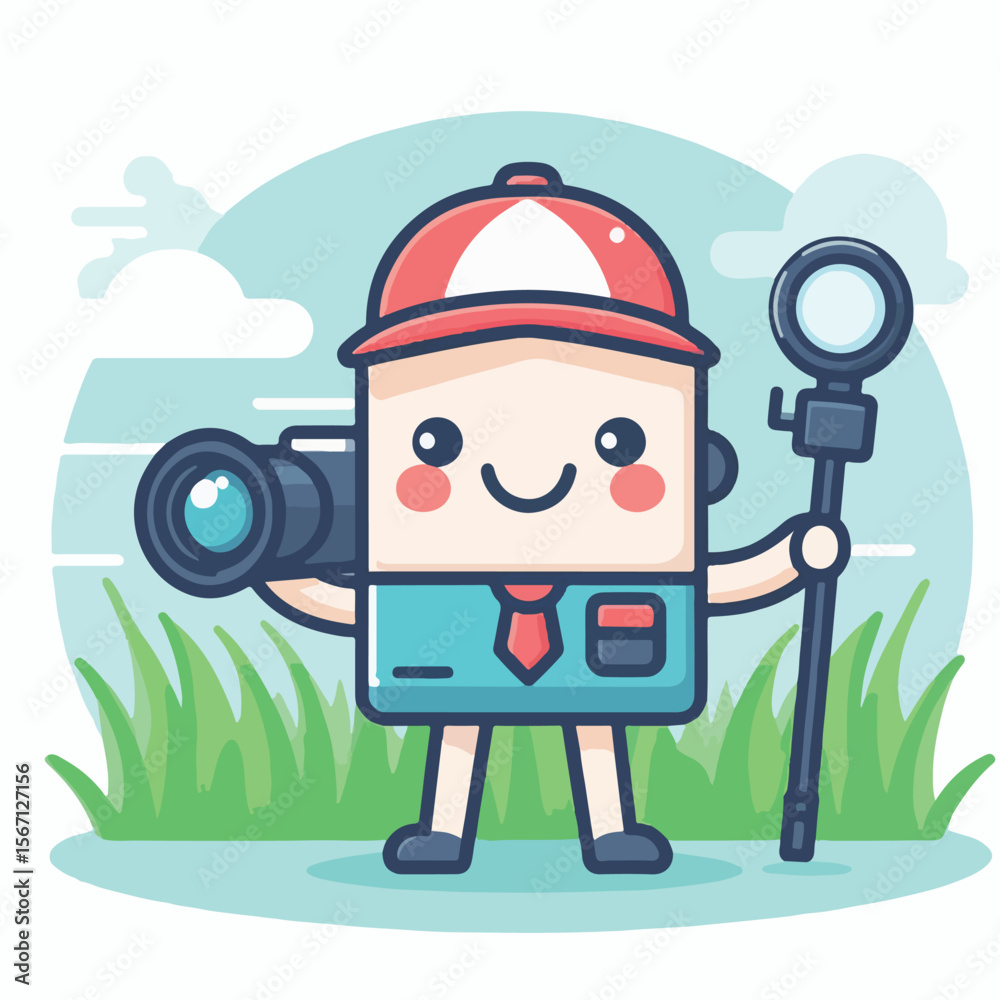 vector character of a smiling field style flat design vector character of a smiling field style flat design