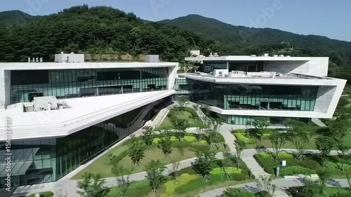Wallpaper Mural Modern campus with hillside, and green landscape. Torontodigital.ca