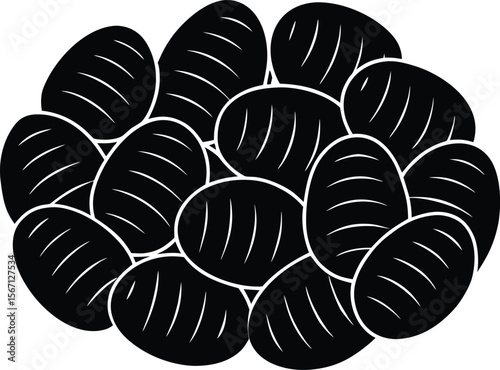 gnocchi on white background.eps