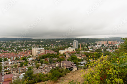 View from the observation deck of Pyatigorsk on cloudy autumn day