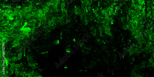 Distressed green grunge texture on a dark background. Smoke misty fog, realistic fog vector illustration. Dust distress grainy grungy effect and distressed backdrop. Green dust particle splash