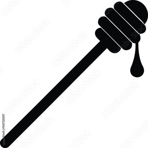 honey dipper on white background.eps