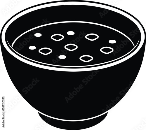 miso soup on white background.eps