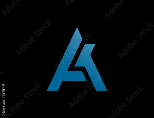 Abstract blue letter a logo