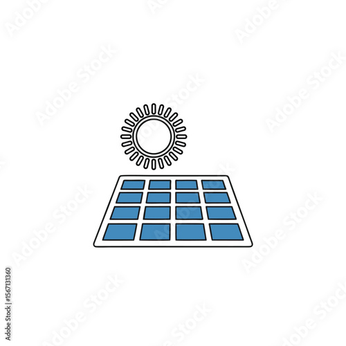 solar panel with sun
