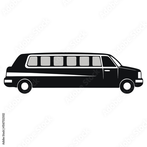 Elegant Limousine Depicting Luxury Transportation and Special Occasions Silhouette Car Illustration