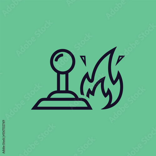 vector illustration of a fire icon with gaming console