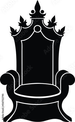 Regal King Throne Chair Silhouette in Royal Vector Illustration Format